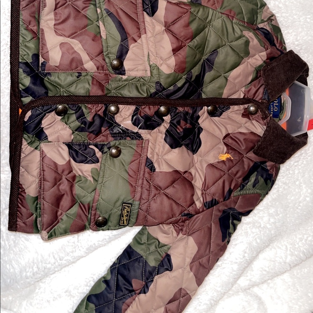 Camo toddler boy polo jacket button up